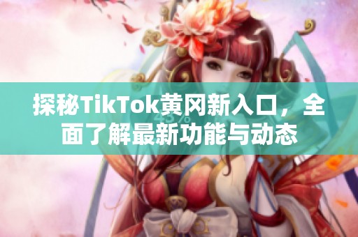 探秘TikTok黄冈新入口，全面了解最新功能与动态