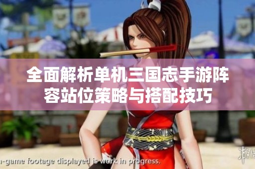 全面解析单机三国志手游阵容站位策略与搭配技巧