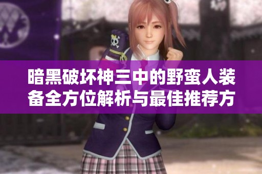 暗黑破坏神三中的野蛮人装备全方位解析与最佳推荐方案