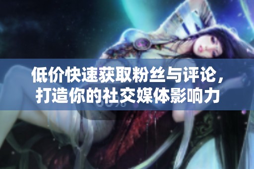 低价快速获取粉丝与评论，打造你的社交媒体影响力