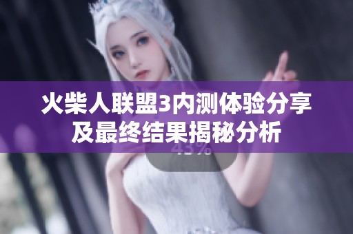 火柴人联盟3内测体验分享及最终结果揭秘分析
