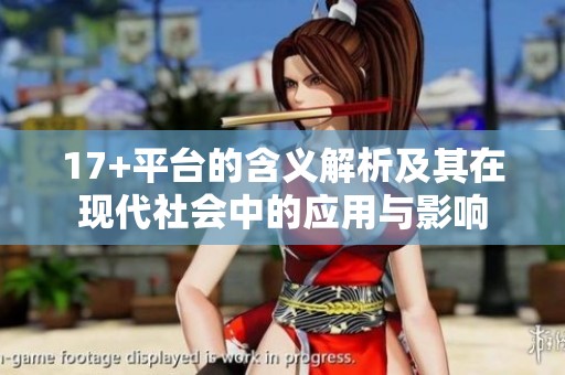 17+平台的含义解析及其在现代社会中的应用与影响