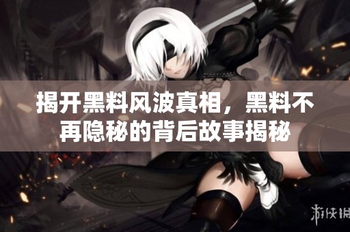 揭开黑料风波真相，黑料不再隐秘的背后故事揭秘