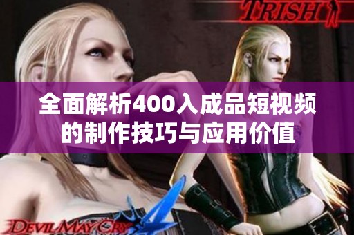全面解析400入成品短视频的制作技巧与应用价值