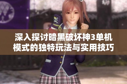 深入探讨暗黑破坏神3单机模式的独特玩法与实用技巧分享