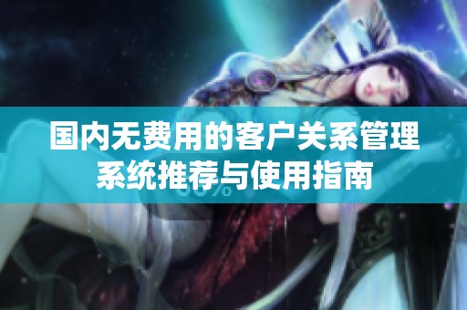 国内无费用的客户关系管理系统推荐与使用指南