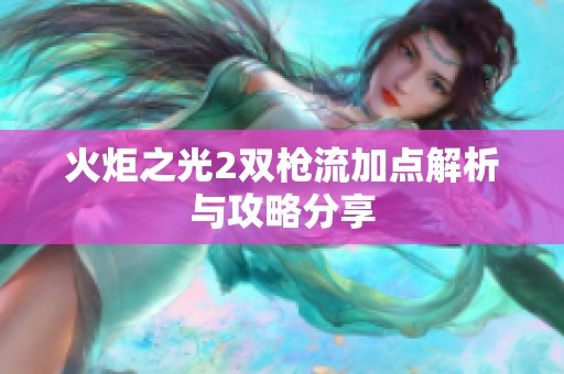 火炬之光2双枪流加点解析与攻略分享