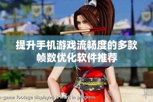 提升手机游戏流畅度的多款帧数优化软件推荐