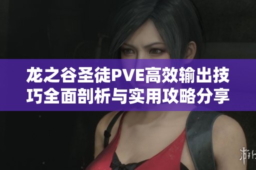 龙之谷圣徒PVE高效输出技巧全面剖析与实用攻略分享