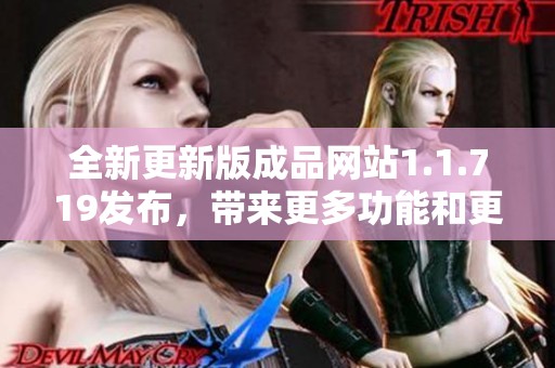 全新更新版成品网站1.1.719发布，带来更多功能和更佳用户体验