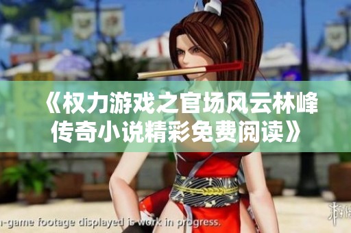 《权力游戏之官场风云林峰传奇小说精彩免费阅读》