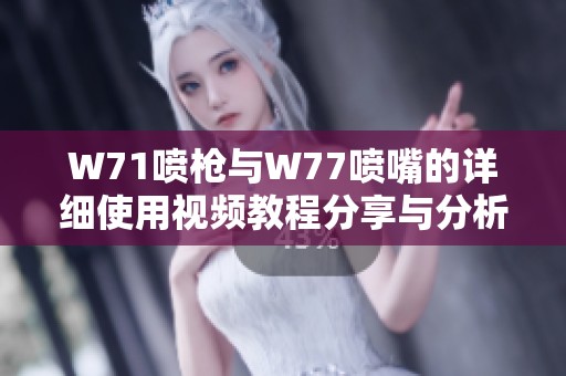 W71喷枪与W77喷嘴的详细使用视频教程分享与分析