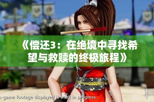 《偿还3：在绝境中寻找希望与救赎的终极旅程》