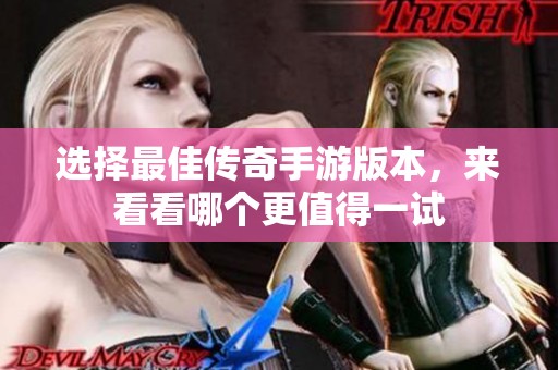 选择最佳传奇手游版本，来看看哪个更值得一试