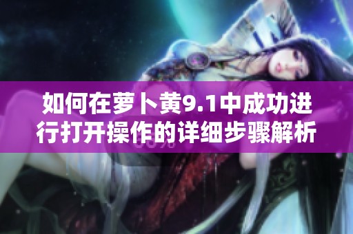 如何在萝卜黄9.1中成功进行打开操作的详细步骤解析