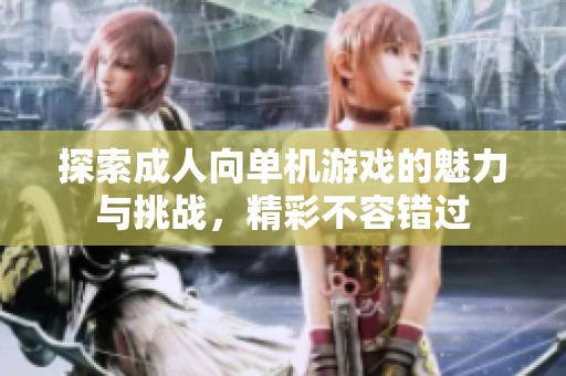 探索成人向单机游戏的魅力与挑战，精彩不容错过