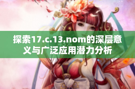 探索17.c.13.nom的深层意义与广泛应用潜力分析