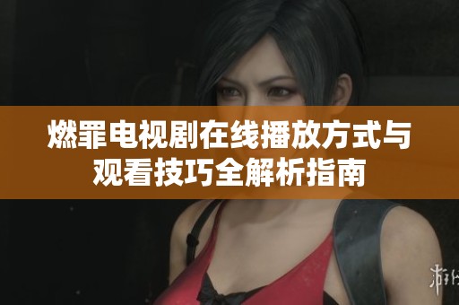 燃罪电视剧在线播放方式与观看技巧全解析指南